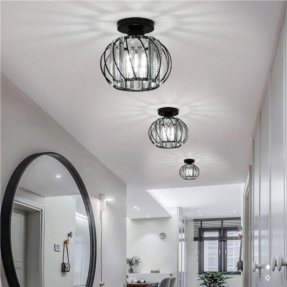 Prisma Twirl Kristall Kronleuchter – Luxus Geometrische Semi-Flush Mount Deckenlampe