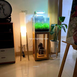 Kizuna Walnut Arc Floor Lamp – Japanese Wabi-Sabi Solid