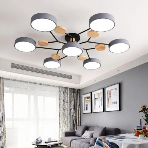 Aero Tri-Tone Geometric Chandelier – Modern Minimalist Multi-Ring LED Ceiling Light