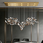 Kaiya Fluid Glass Wave Chandelier – Luxury Hand-Formed Sculptural Pendant Light for Dining & Kitchen Islands