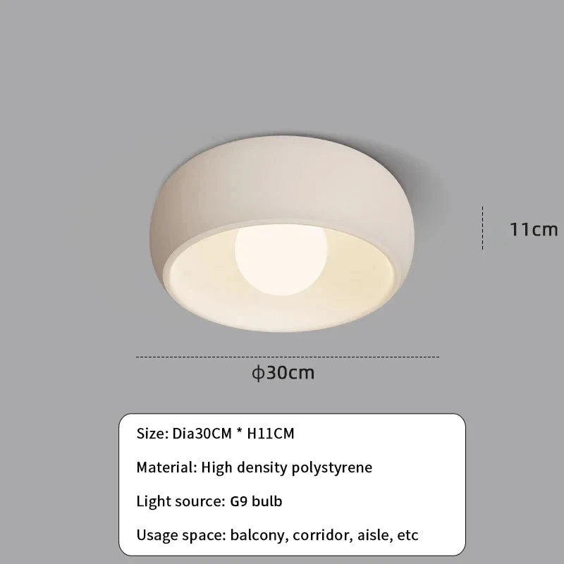 Kora Organic Flush-Mount Light – Wabi-Sabi Textured LED