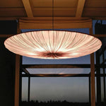 Vortex Ruched Silk-Effect Pendant – Modern Japanese Wabi-Sabi Low-Profile Fabric Disc Chandelier