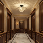 Aveline Französischer Regency Kristall Kronleuchter – Luxus Gold Semi-Flush Mount Deckenleuchte
