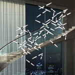 Mikado Kinetic Halo Chandelier – Luxury Avant-Garde Floating Shard LED Pendant