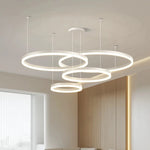 Aurelia Sculptural Halo Chandelier – Modern Minimalist LED Multi-Ring Pendant Light