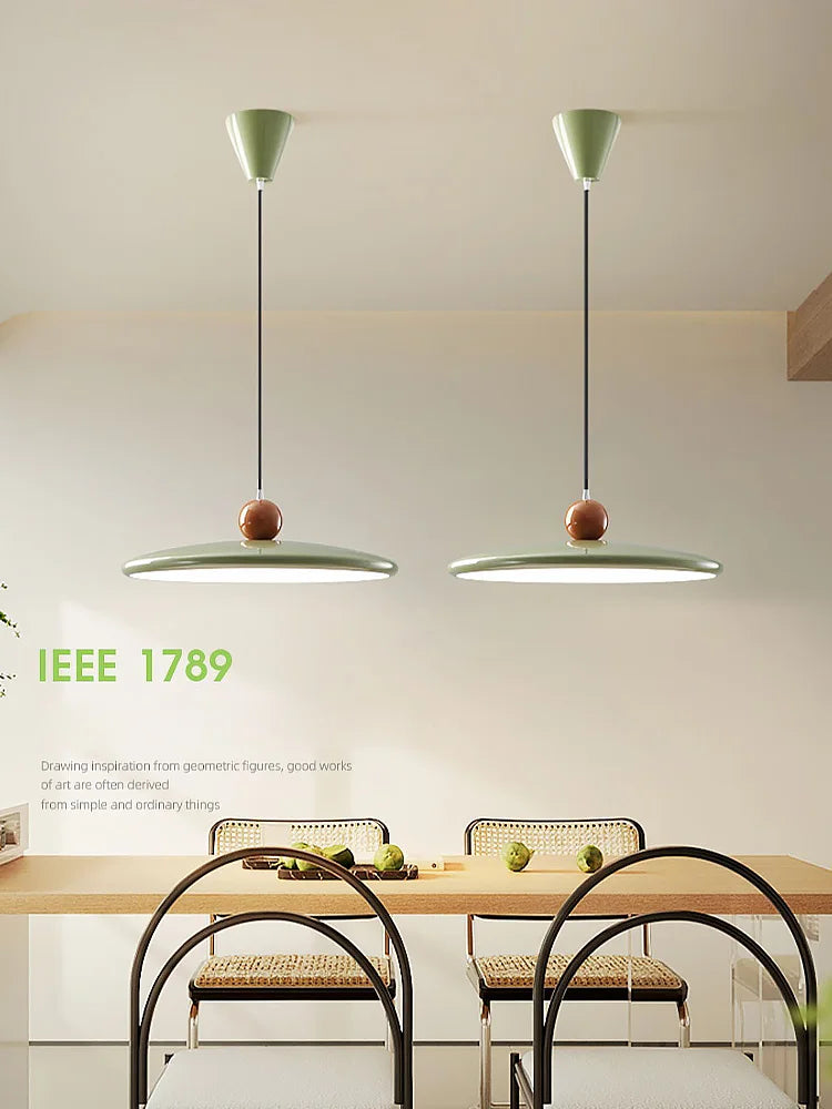 Astra Saucer Chandelier – Retro Cream Style UFO LED Dining
