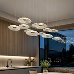 Lumina Drop Cluster Chandelier – Luxury Smoky Glass Multi-Head Dining Room Pendant Light