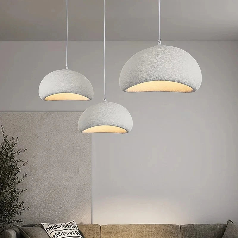 Kira Organic Wabi-Sabi Hanglamp – Minimalistische LED Hanglamp met Getextureerd Travertin-Effect