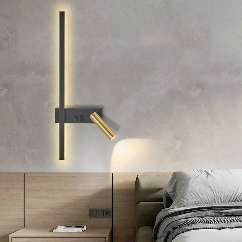 Wall lamp Nordic modern black and white minimalist living
