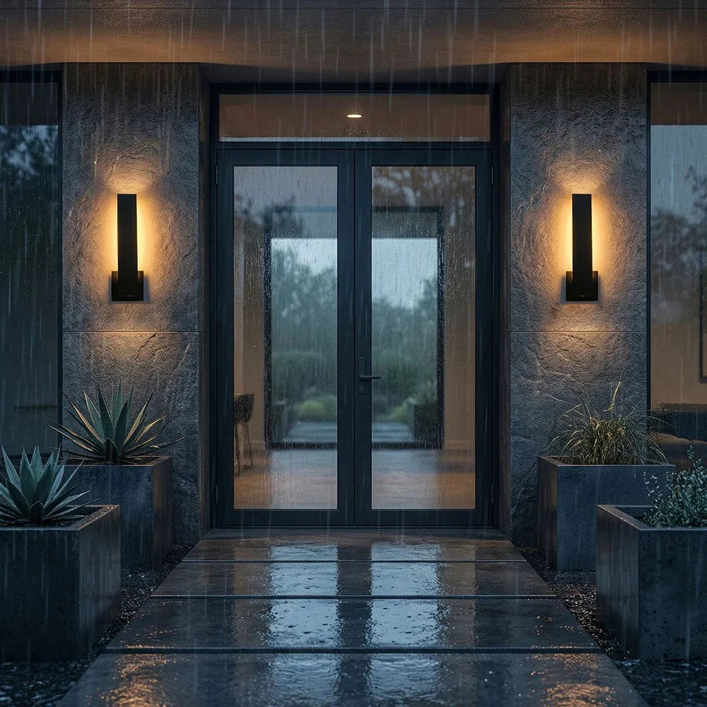 AetherLine Modern LED Outdoor Wall Light – Waterproof Architectural Sconce