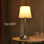 Antoinette Cordless Pleated Lamp – Luxury Rechargeable Fabric E12 Bedside Table Light