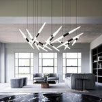 Mikado Kinetic Halo Chandelier – Luxury Avant-Garde Floating Shard LED Pendant