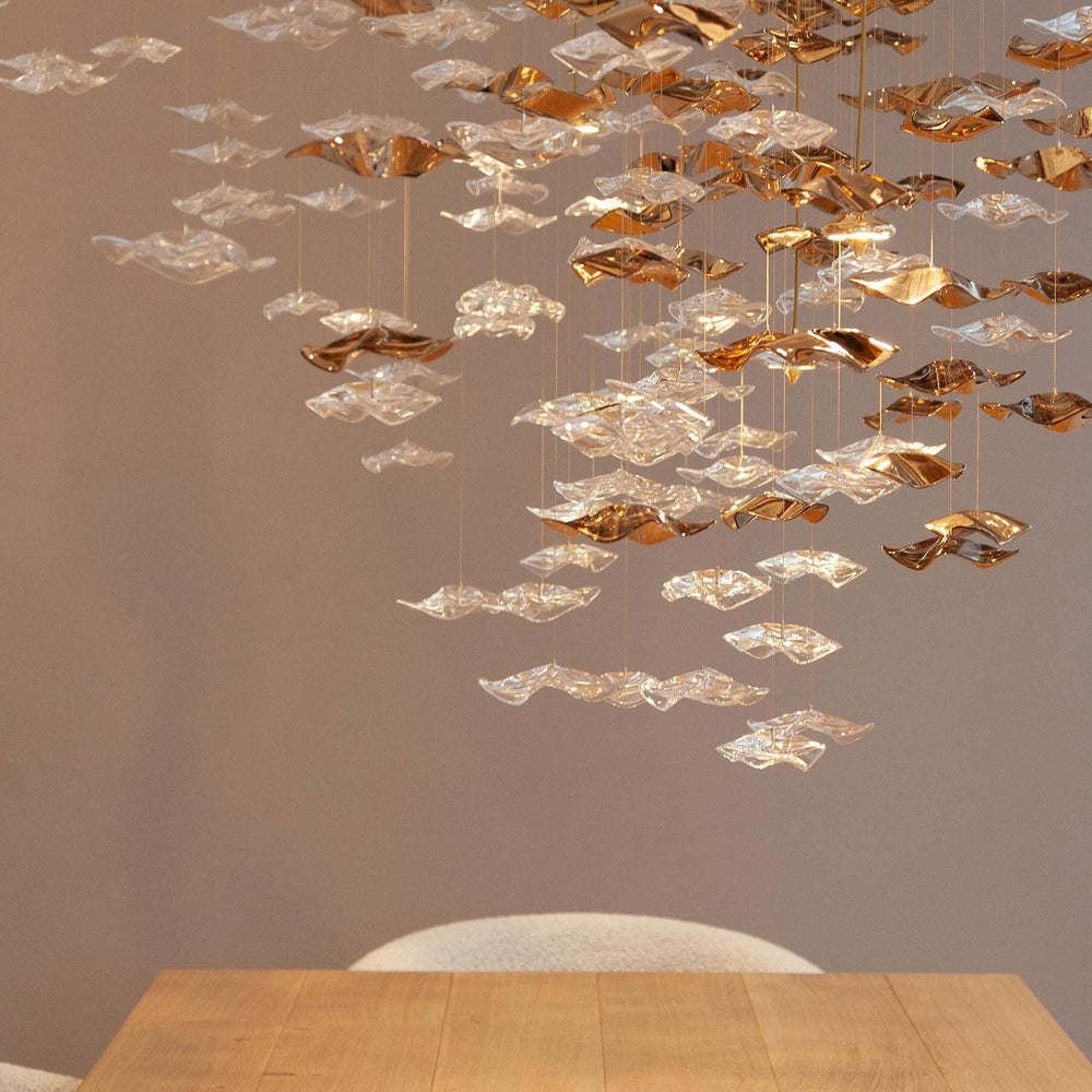 Tidal Art Glass Cluster Pendant – Sculptural Multi-Light