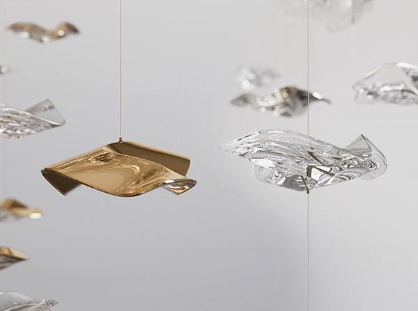 Tidal Art Glass Cluster Pendant – Sculptural Multi-Light