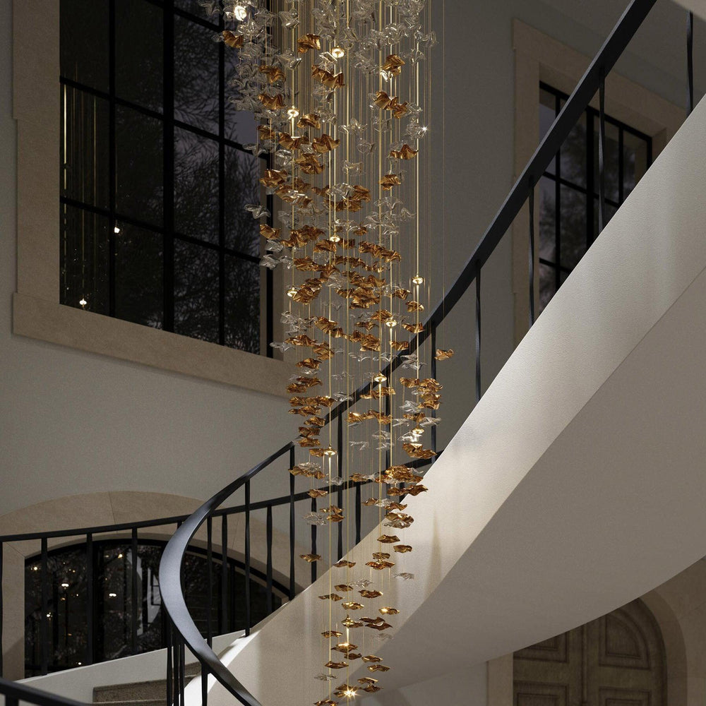 Tidal Art Glass Cluster Pendant – Sculptural Multi-Light