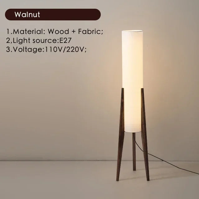 Kizuna Walnut Arc Floor Lamp – Japanese Wabi-Sabi Solid