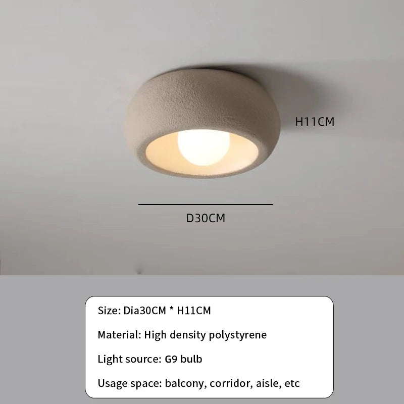 Kora Organic Flush-Mount Light – Wabi-Sabi Textured LED