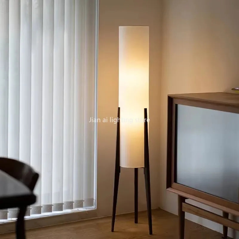 Kizuna Walnut Arc Floor Lamp – Japanese Wabi-Sabi Solid