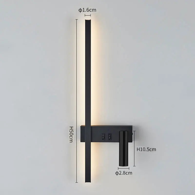 Wall lamp Nordic modern black and white minimalist living