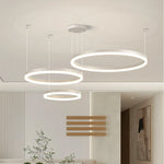 Aero Multi-Halo Floating Chandelier – Luxury 5-Ring LED Architectural Ceiling Light