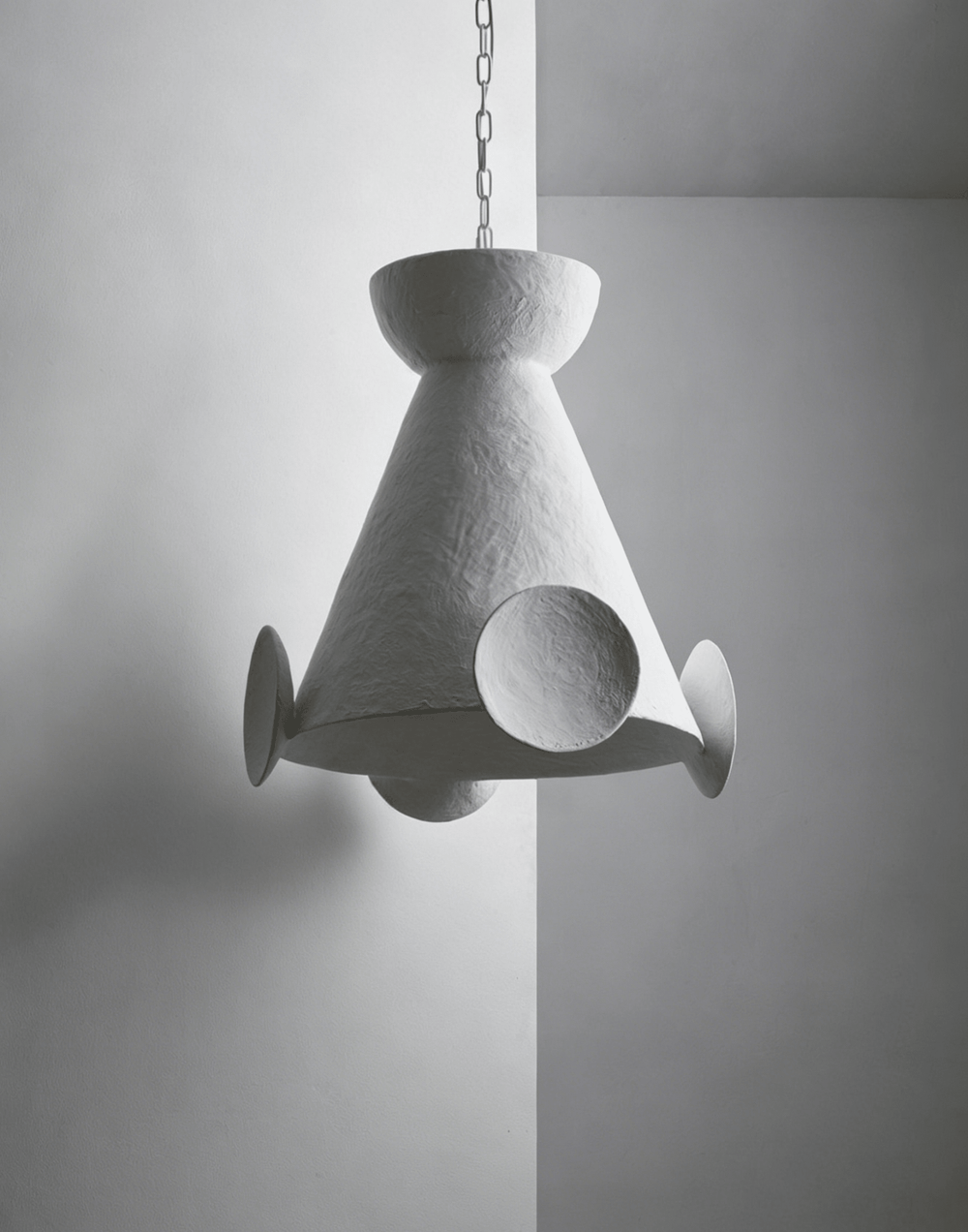 Sculptural Plaster Cone Pendant Lamp