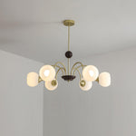 Sculptural Glass Ribbed Chandelier
