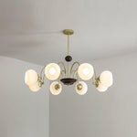 Sculptural Glass Ribbed Chandelier