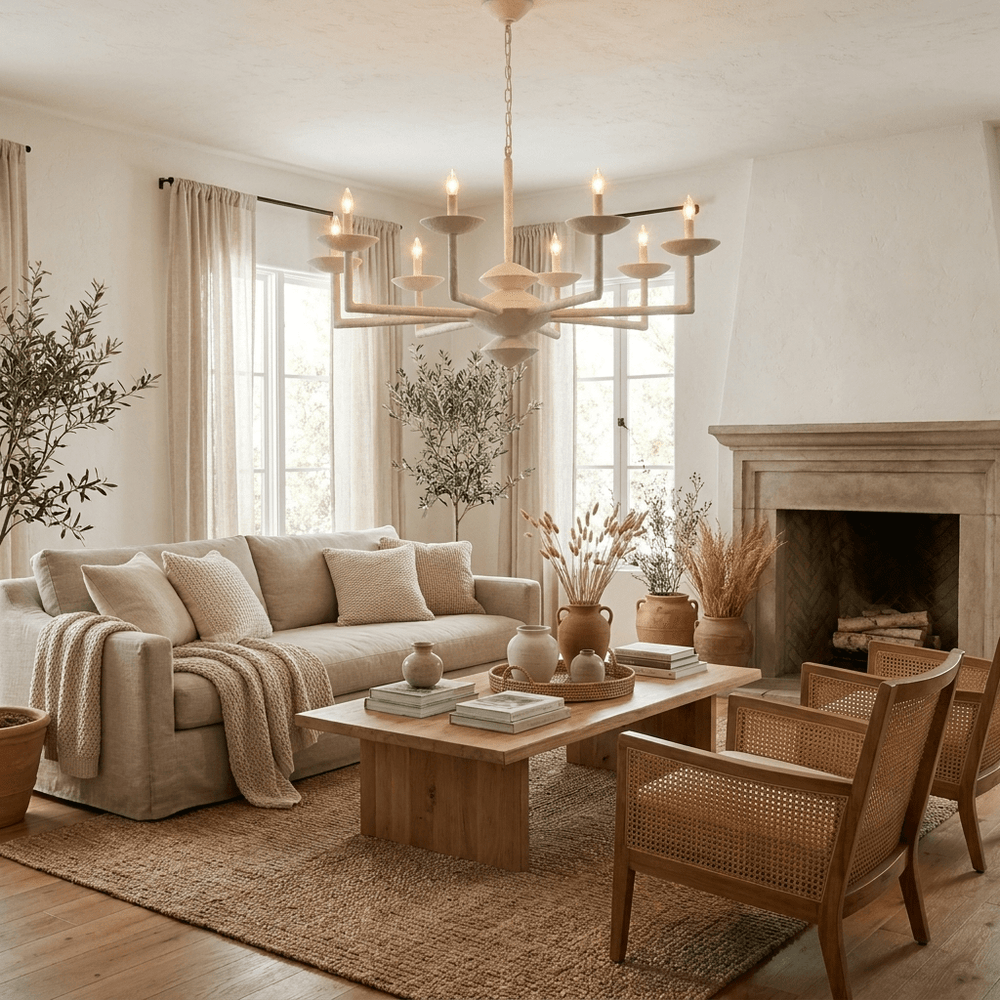 Sculptural Plaster Candelabra Chandelier