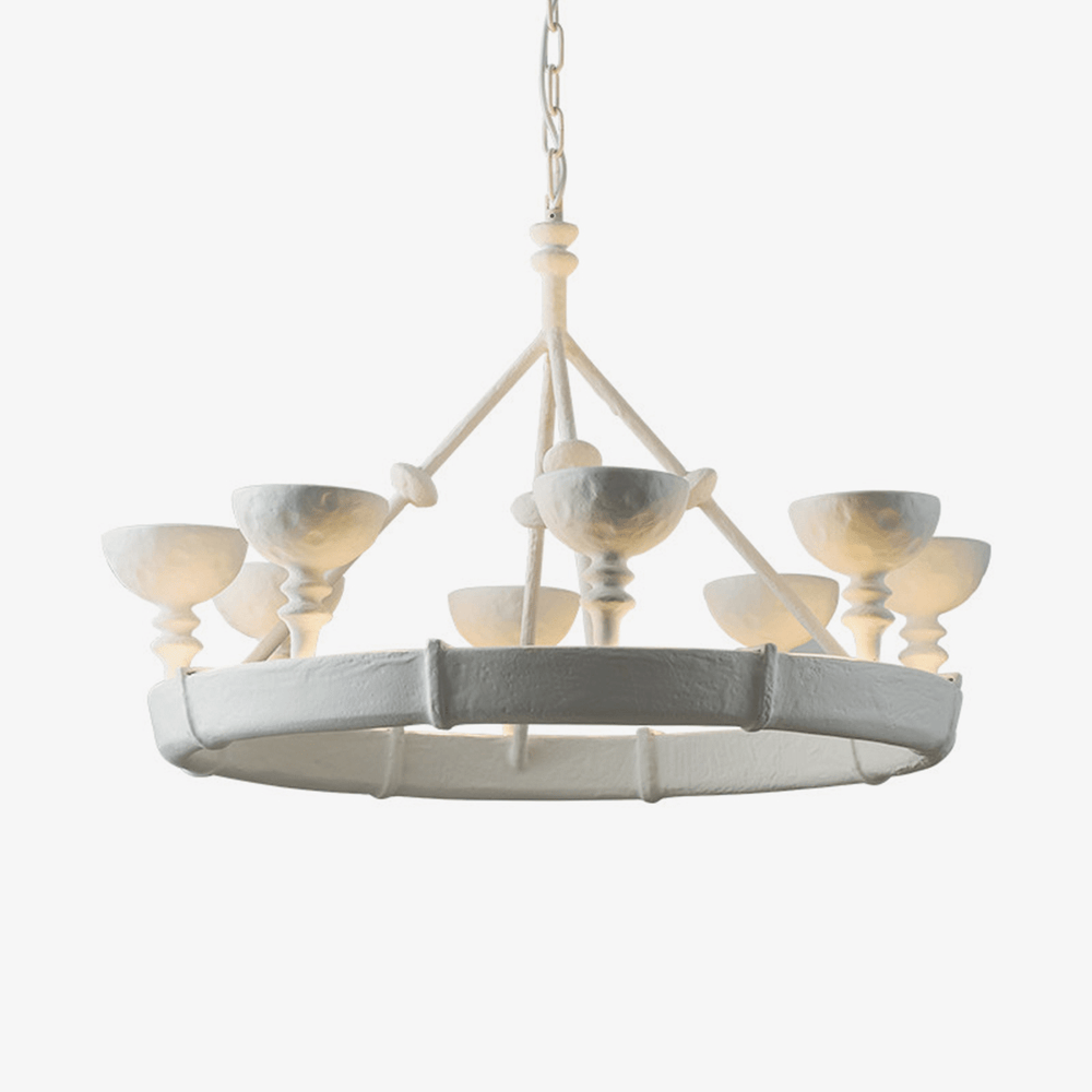 Sculptural Plaster Chalice Chandelier