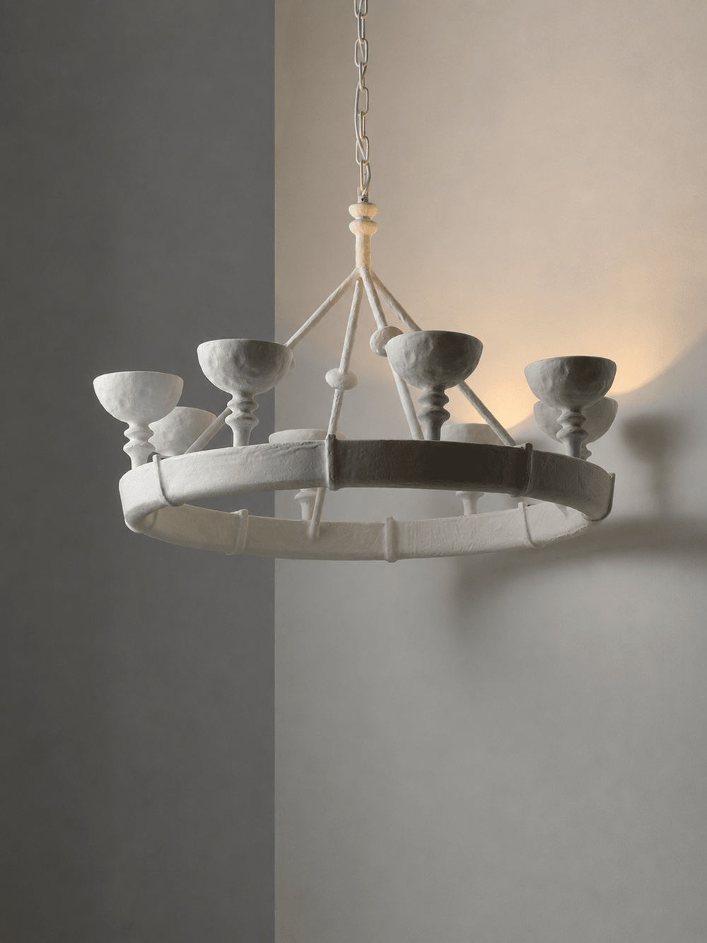 Sculptural Plaster Chalice Chandelier