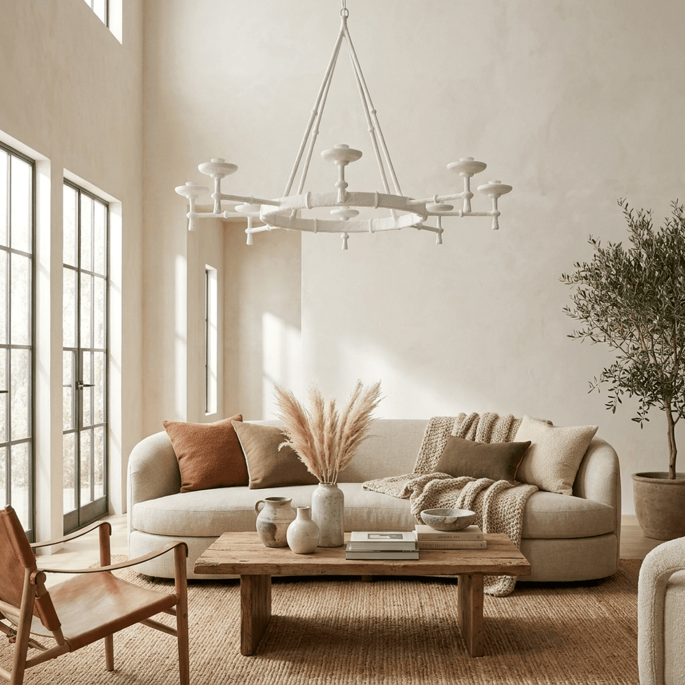 Sculptural Plaster Chalice Chandelier