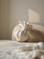 Sculptural Sand Texture Ivory Vase