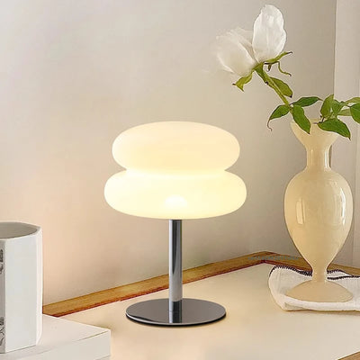Orbit Raum-Zeitalter Pilzlampe – Retro durchscheinende Mid-Century LED-Acryl-Tischleuchte
