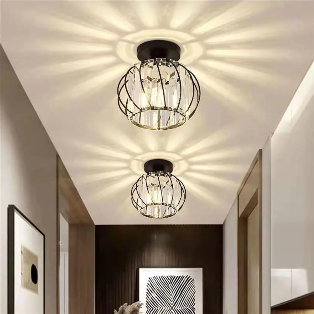 Prisma Twirl Kristall Kronleuchter – Luxus Geometrische Semi-Flush Mount Deckenlampe