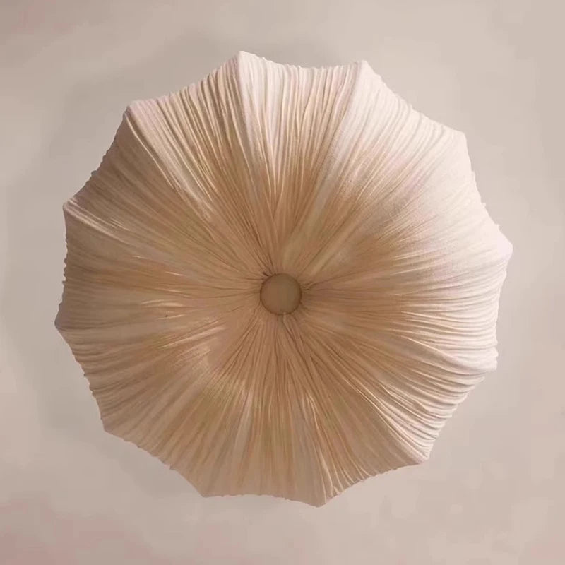 Lumiere Pleated Linen Parasol Chandelier – Retro Wabi-Sabi Sculptural Fabric Pendant Light