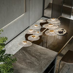 Lumina Drop Cluster Chandelier – Luxury Smoky Glass Multi-Head Dining Room Pendant Light