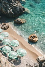 Italienische Zitrone Orange Küstenstrand-Wellenlandschaft Schwimmbad Poster Leinwandmalerei Wandkunst Bilder Wohnkultur