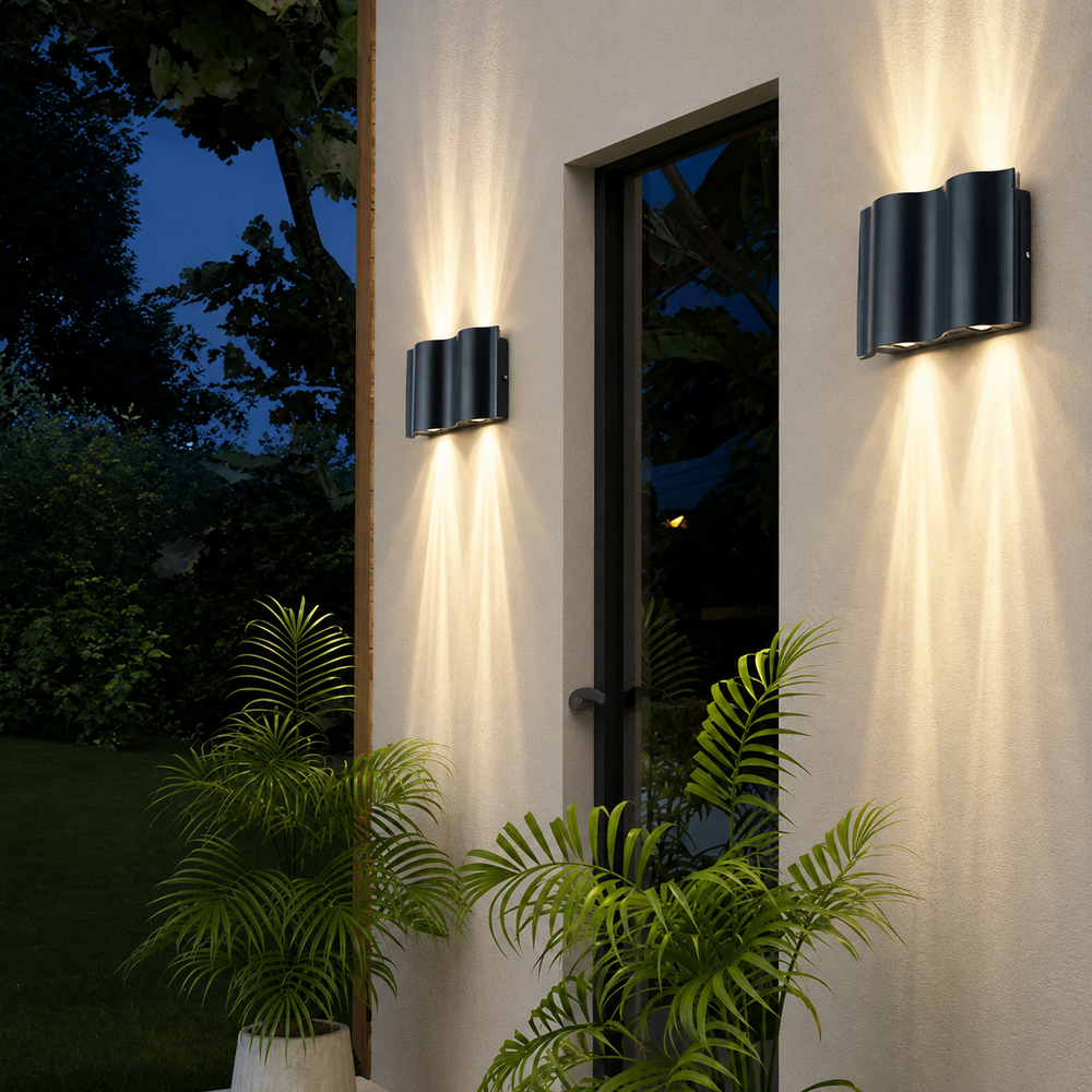 Vector Sharp-Beam Sconce – Modern Waterproof LED Up & Down Outdoor Light