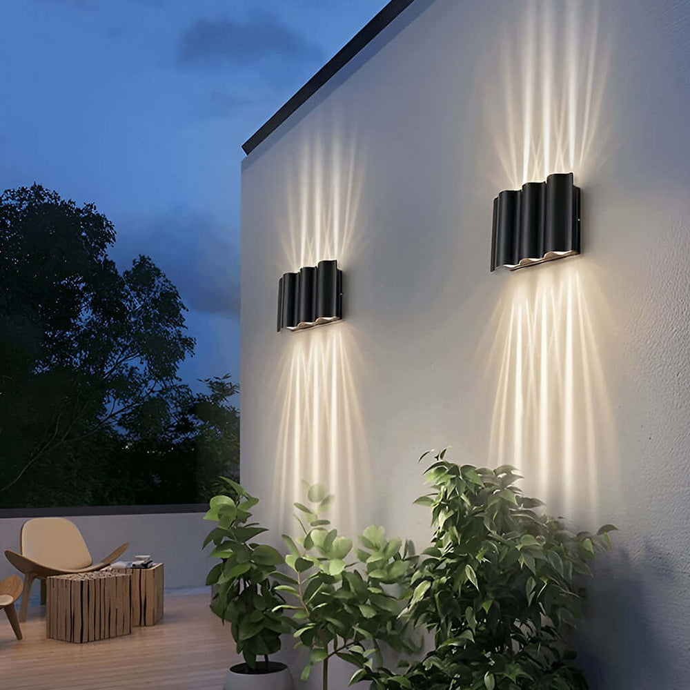 Vector Sharp-Beam Sconce – Modern Waterproof LED Up & Down Outdoor Light