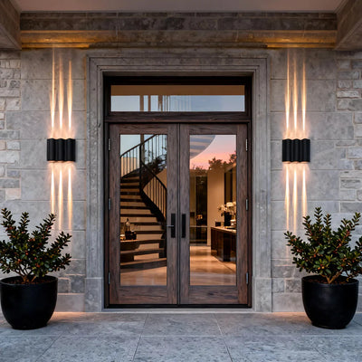 Vector Sharp-Beam Sconce – Modern Waterproof LED Up & Down Outdoor Light