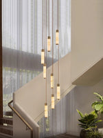 Slender Alabaster Column Chandelier