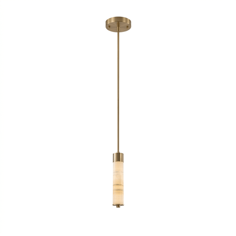 Slender Alabaster Column Chandelier
