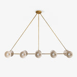 Slim Brass Linear Chandelier