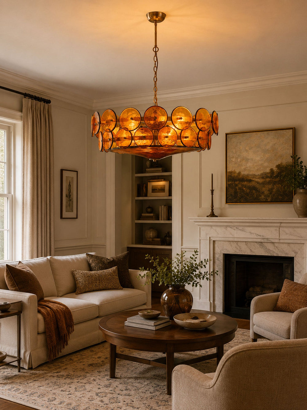Solaris Disc Glass Chandelier