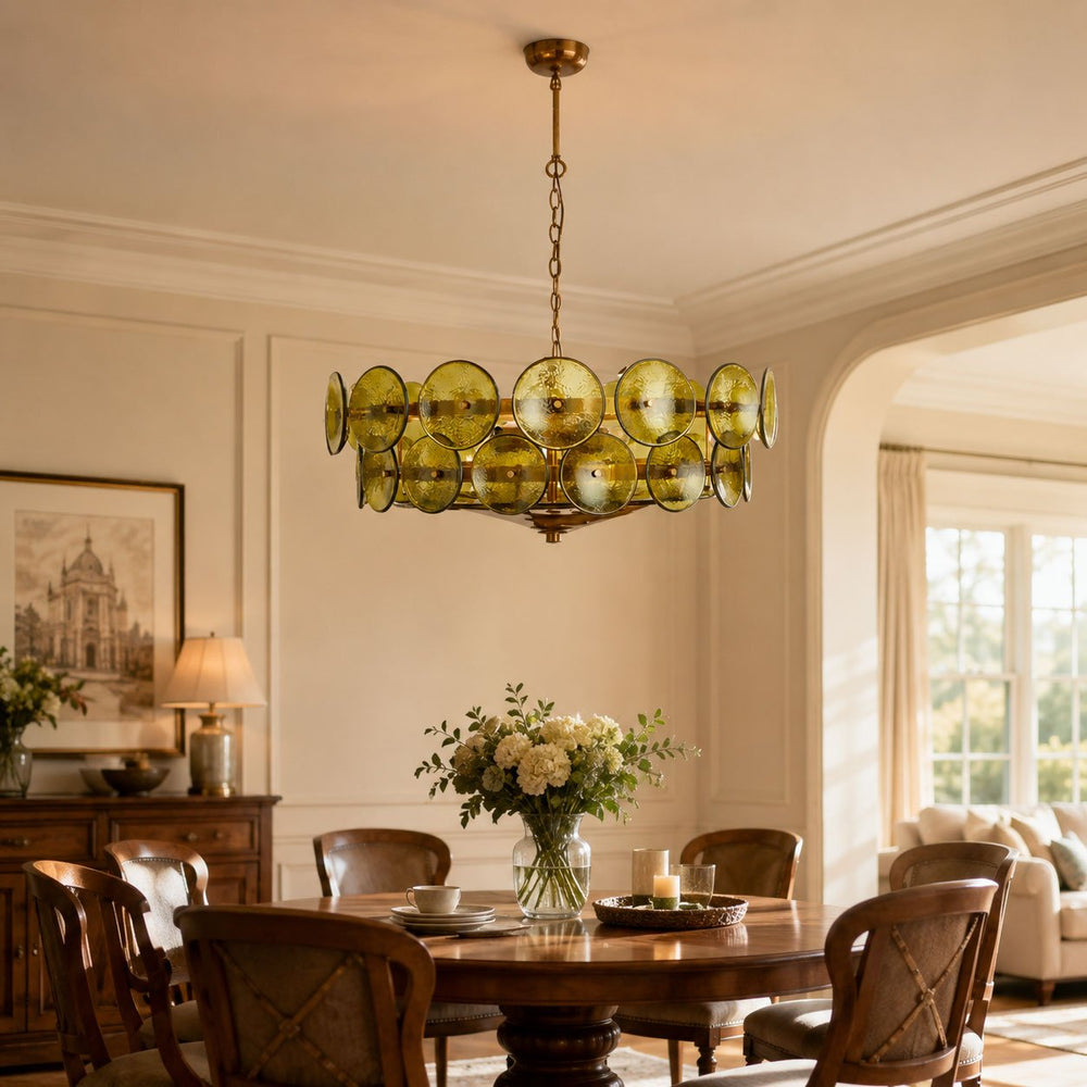 Solaris Disc Glass Chandelier
