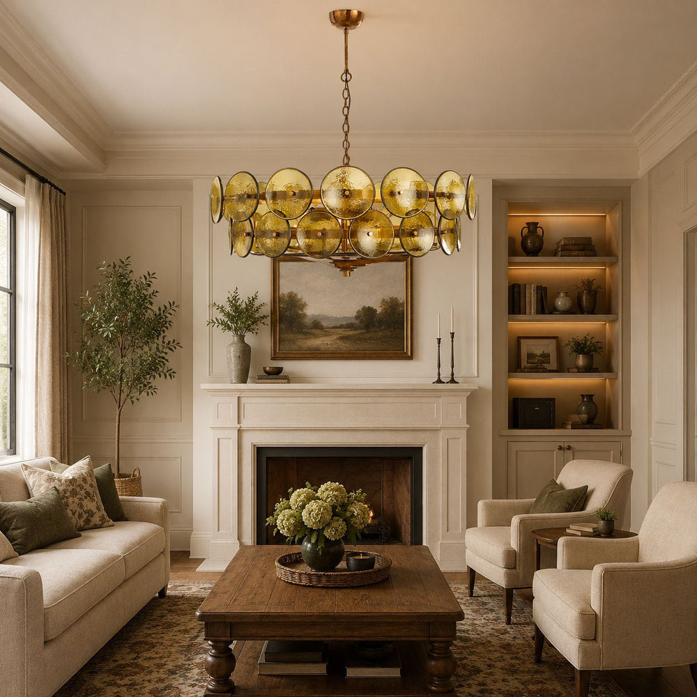 Solaris Disc Glass Chandelier