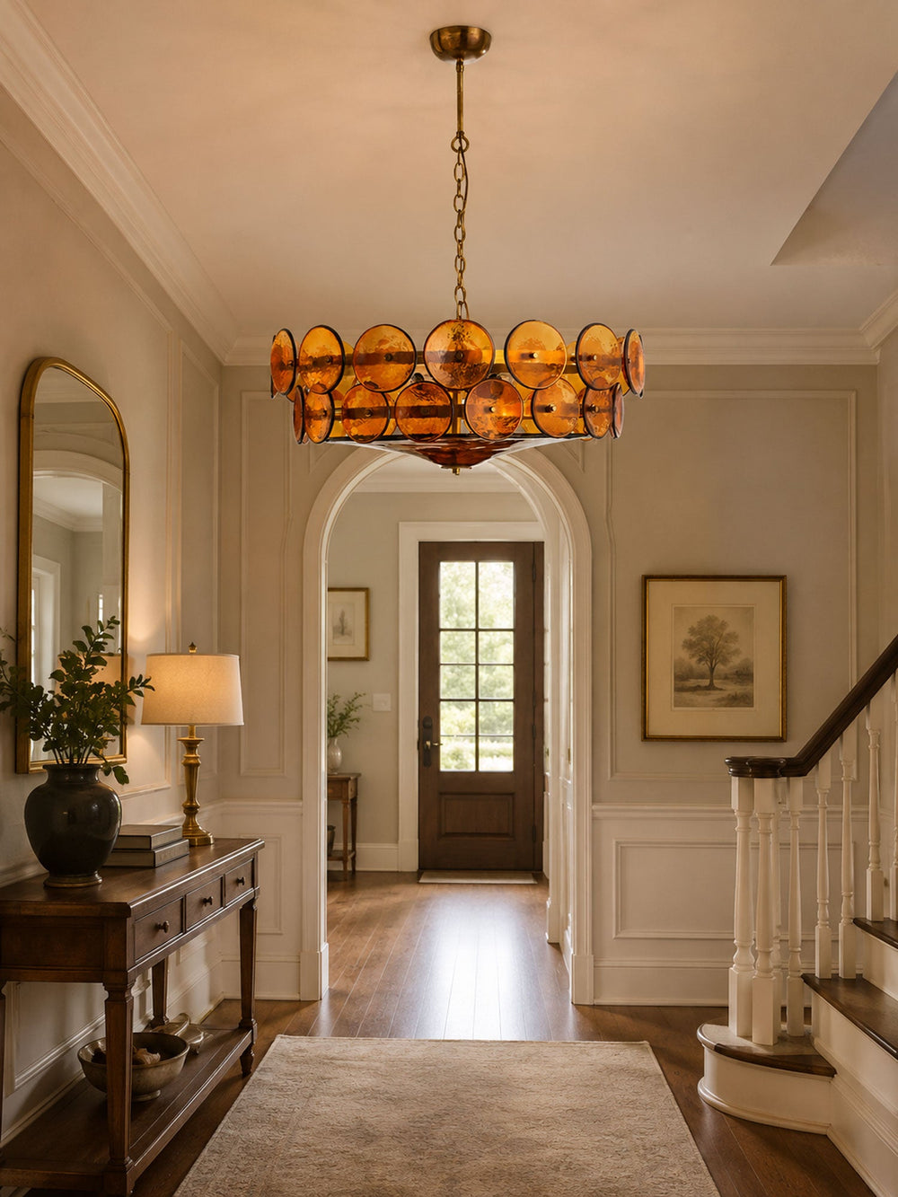 Solaris Disc Glass Chandelier