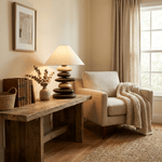 Stacked Pebble Wood Table Lamp