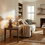 Stacked Pebble Wood Table Lamp