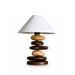 Stacked Pebble Wood Table Lamp